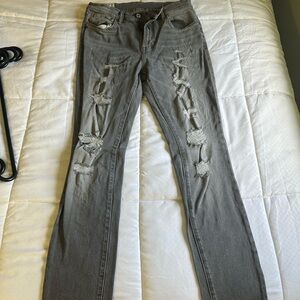 Men’s H&M gray with rips jeans, size 33/32